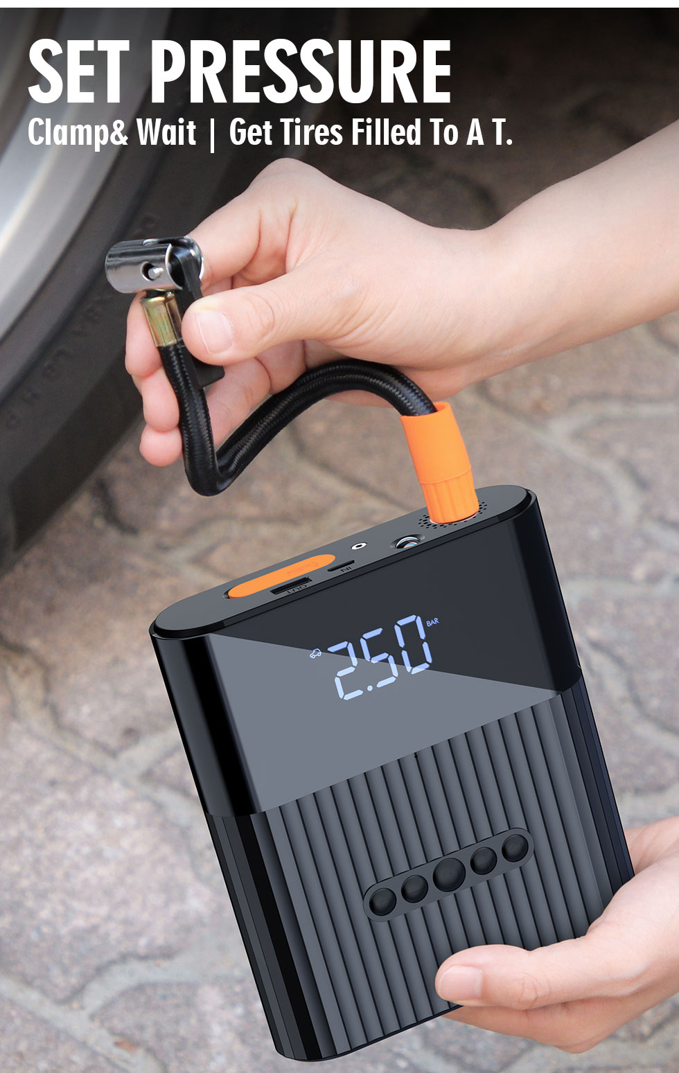 12V 8800mAh Portable Air Compressor Mini Car Tyre Inflator Hand Held